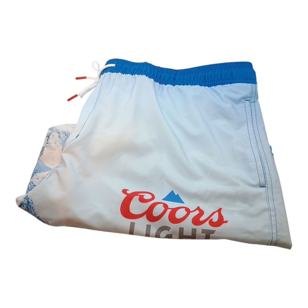 Coors Light  Men's Lined Swim Board Shorts Mountains Light Blue‎ Size 3XL (48-50